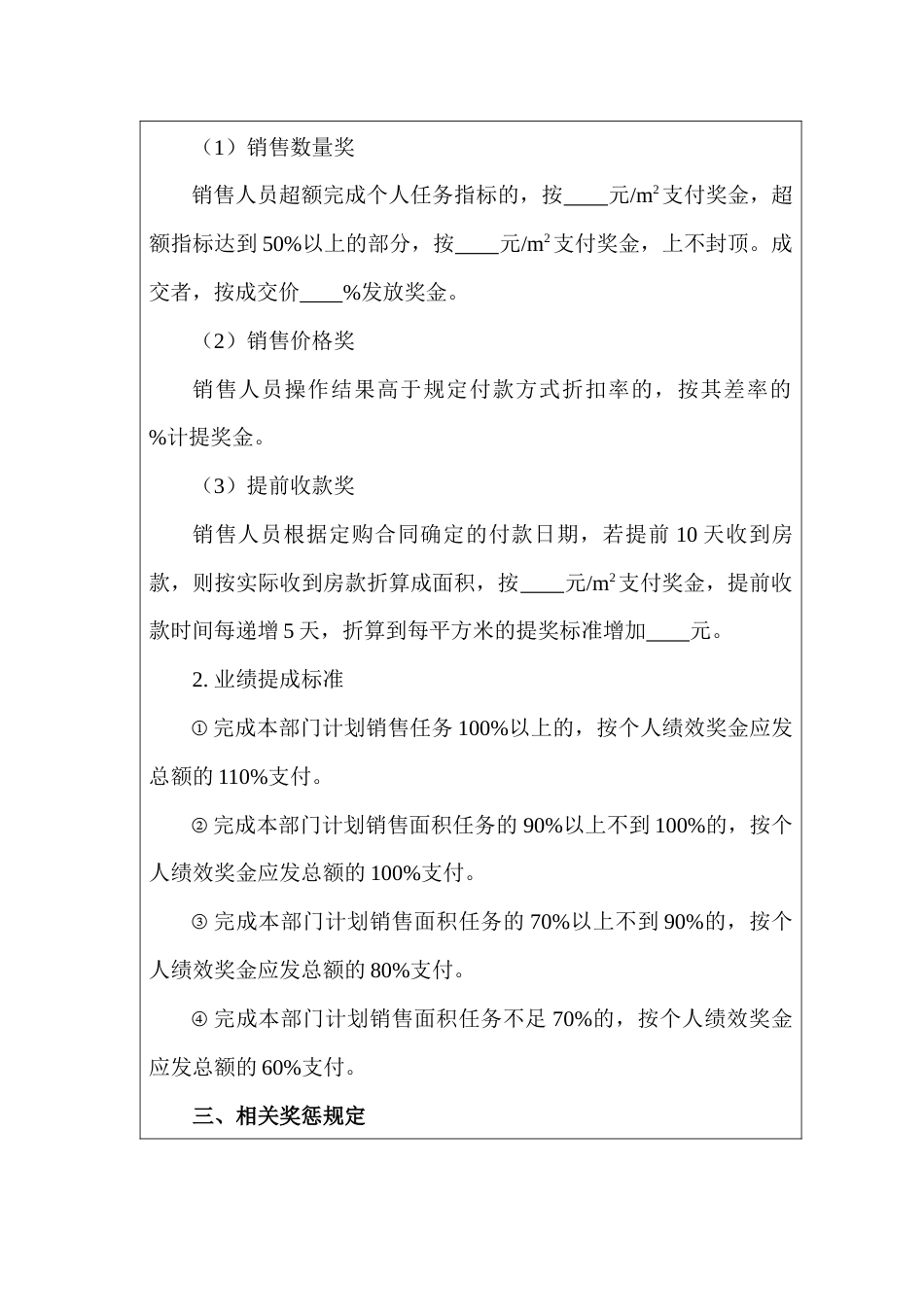 某房地产公司销售人员绩效考核方案_第2页