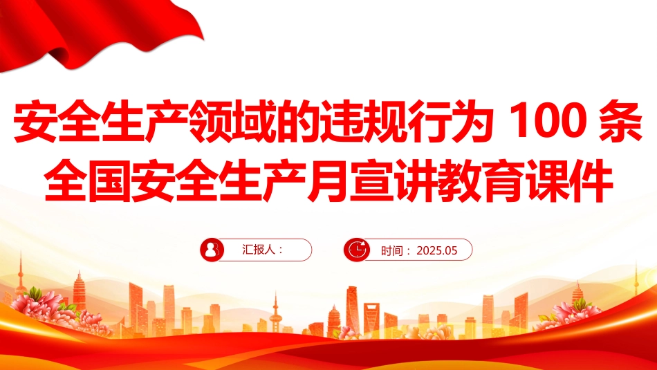 2025安全生产月宣传课件PPT安全生产领域的违规行为100条_第1页