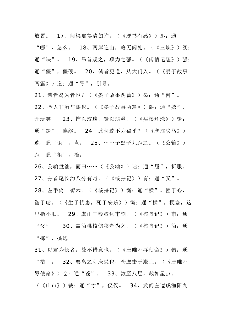 初中语文文言文全6册通假字+成语梳理_第2页