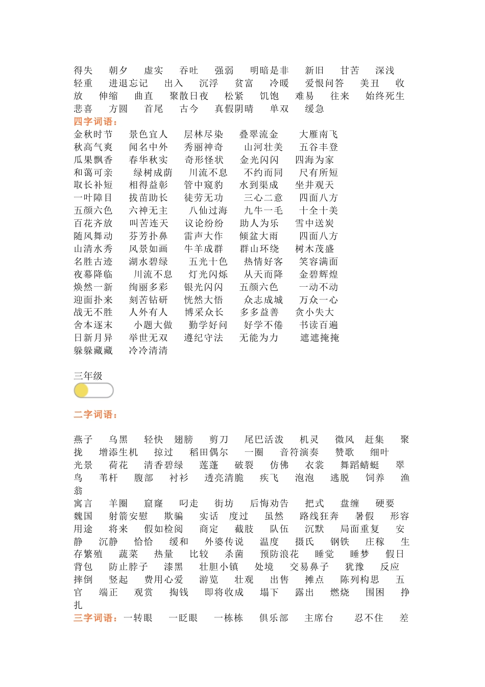 小学语文1-6年级做题常用重点词语_第2页