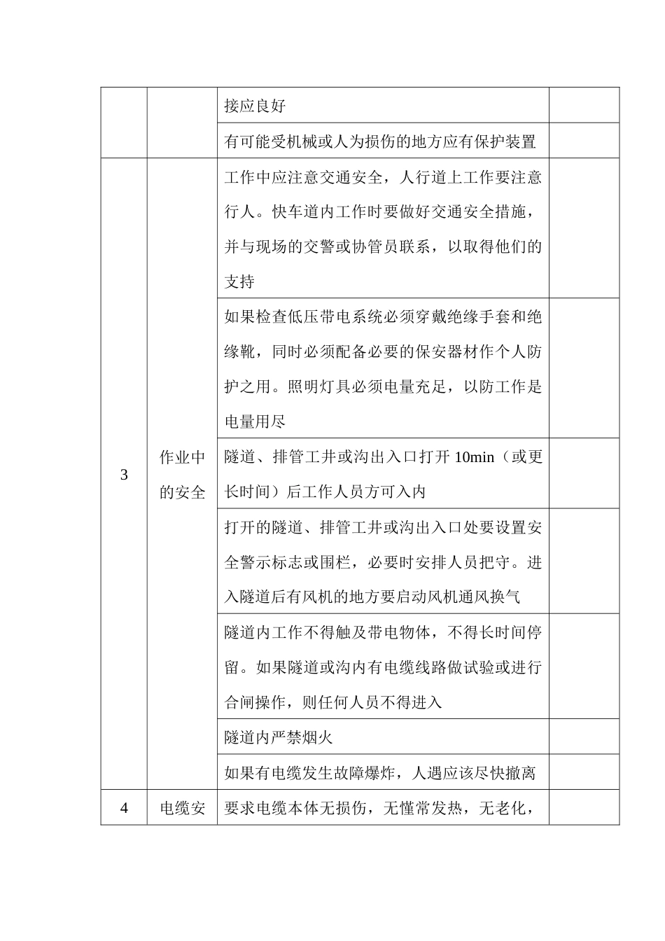 电力电缆运行维护作业安全检查表_第2页