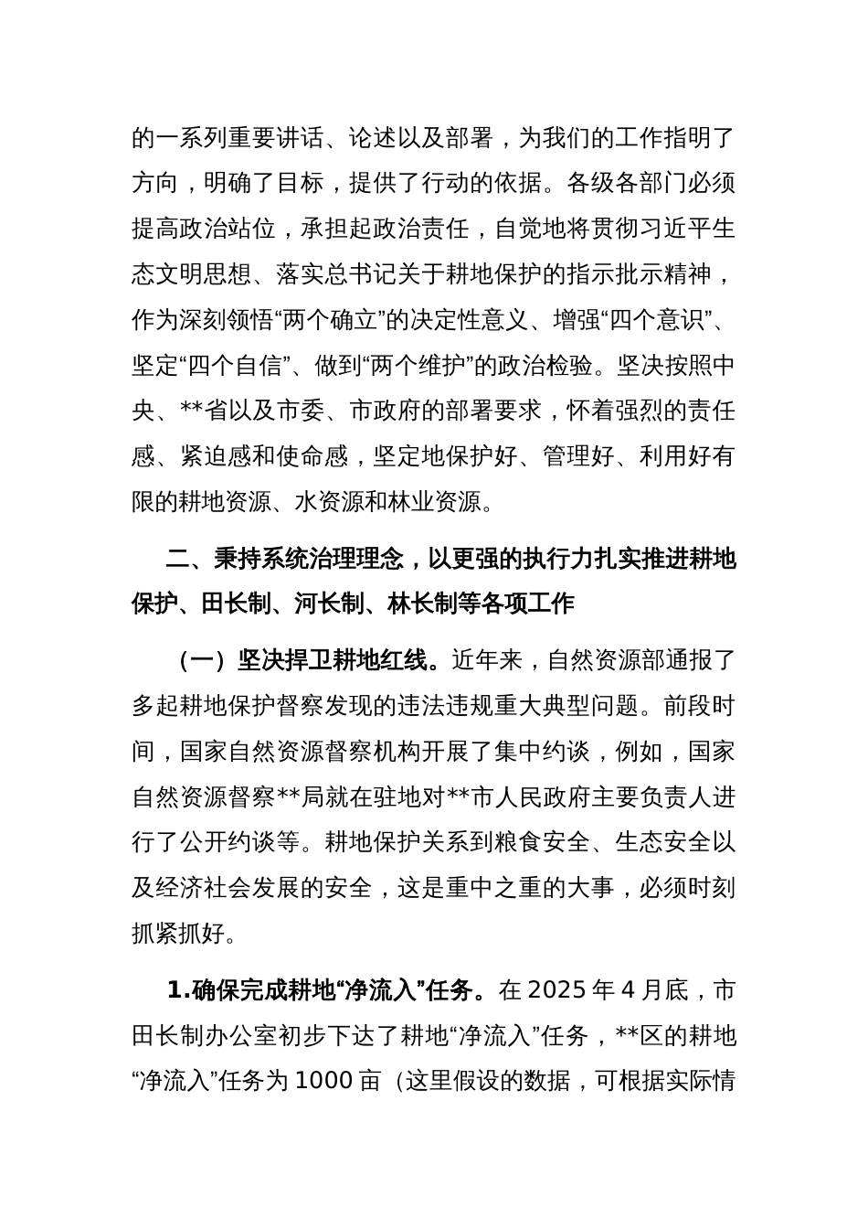 2025年在耕地保护暨田长制、河长制、林长制工作会议上的讲话_第3页