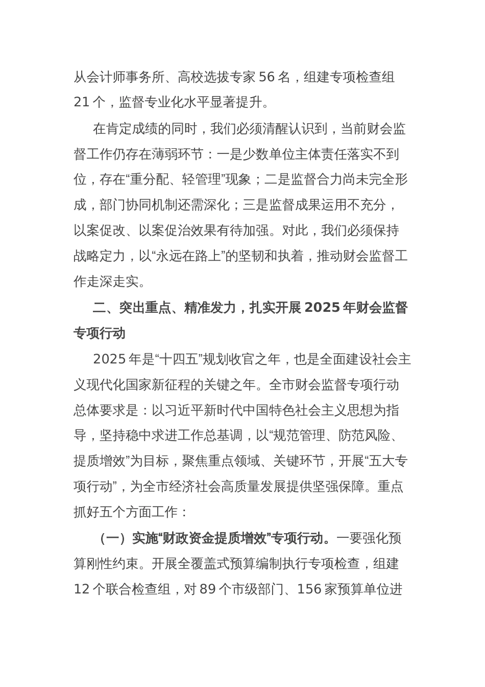副市长在2025年全市财会监督专项行动工作（视频）会议上的讲话_第3页
