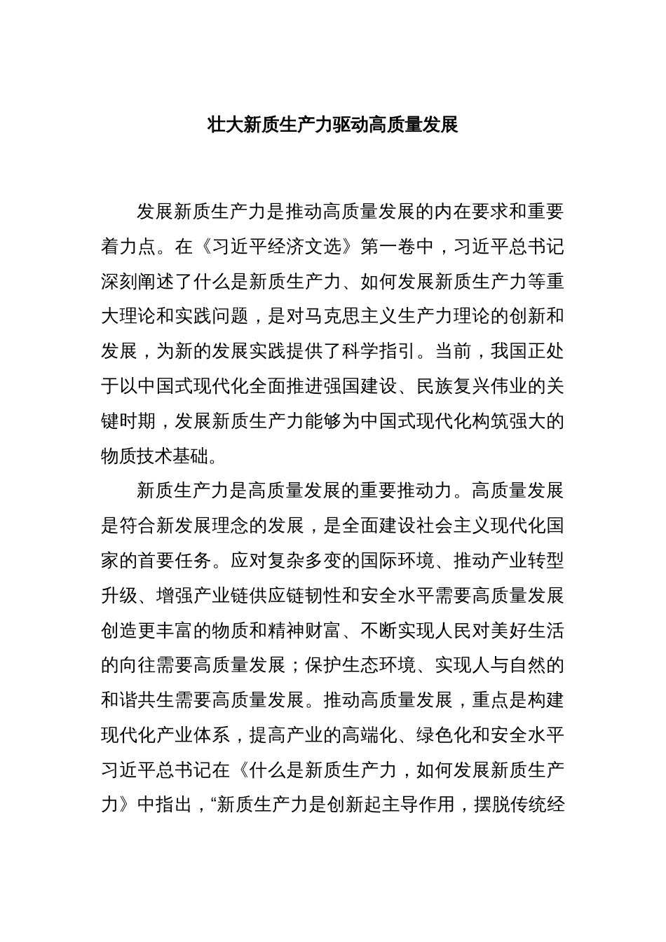 壮大新质生产力驱动高质量发展_第1页