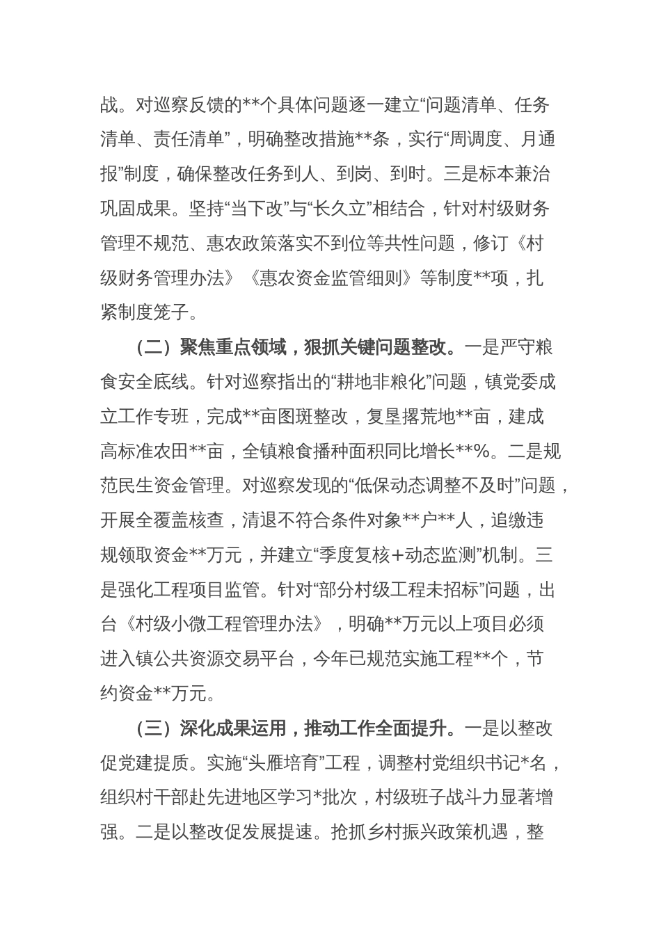 镇党委书记巡察情况汇报材料_第2页