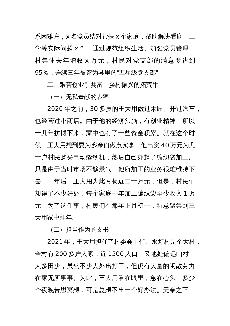 村党支部书记先进事迹_第2页