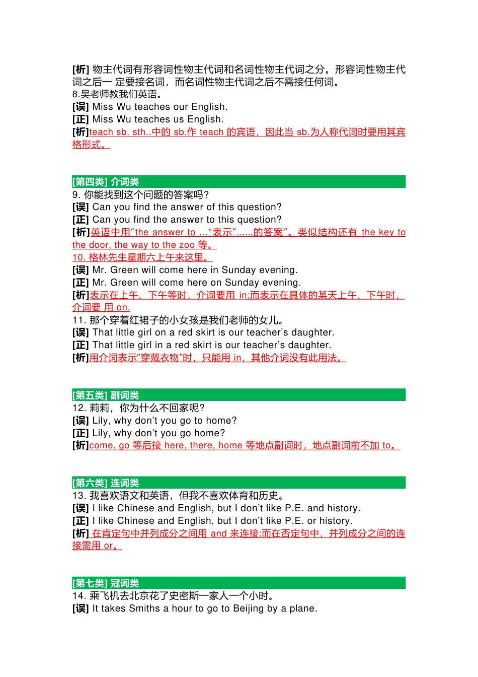 初中英语语法易错常考8大类_第2页