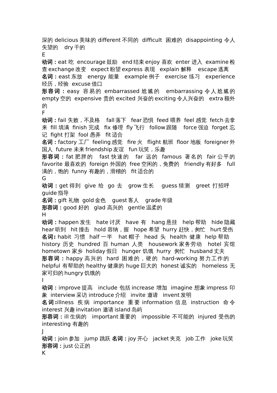 初中英语阅读理解高频词汇总结_第2页