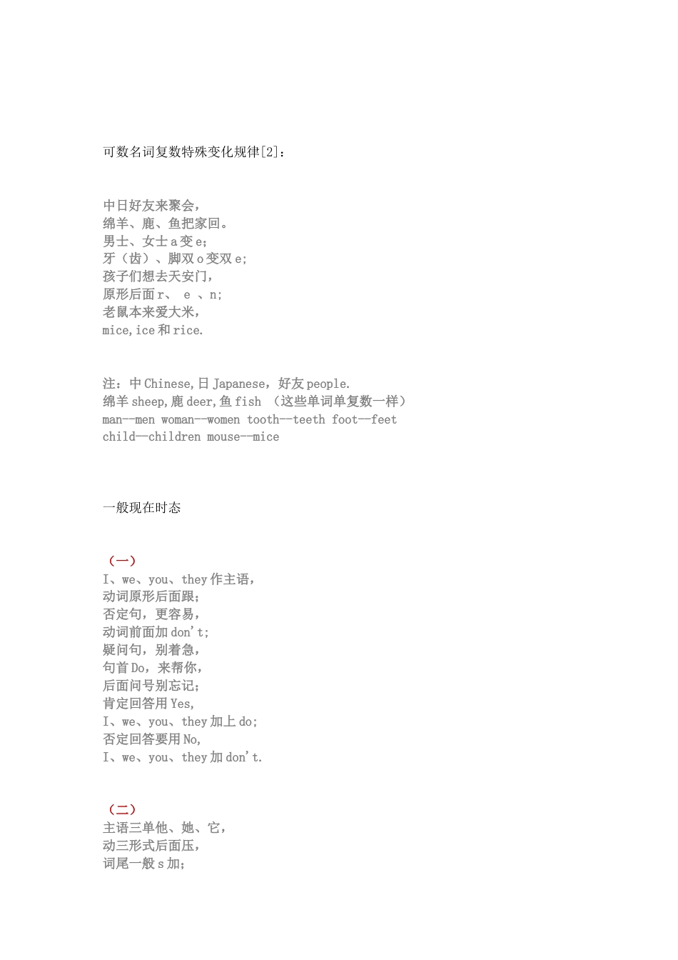 中小学英语语法顺口溜_第2页