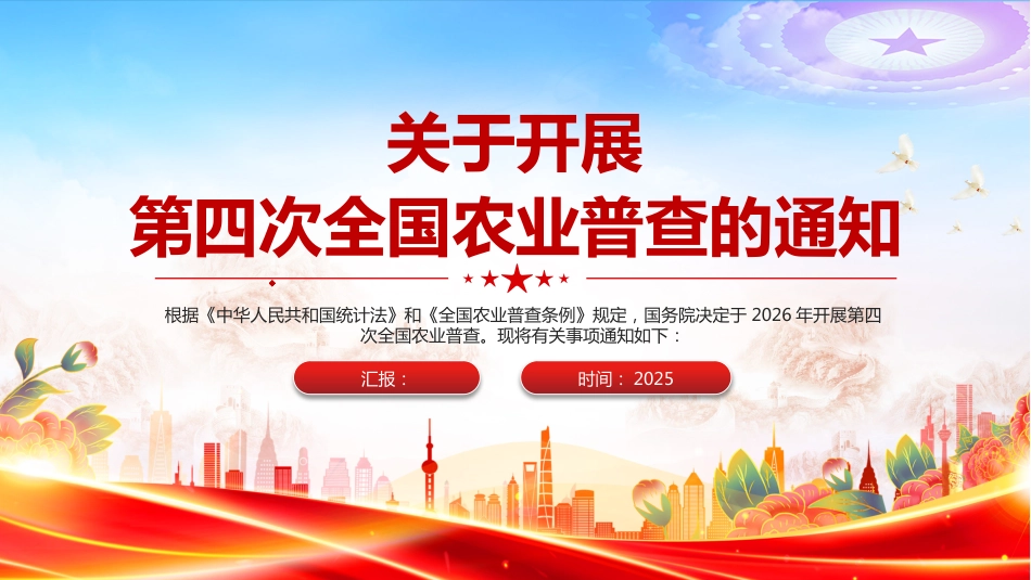 2025关于开展第四次全国农业普查的通知PPT课件_第1页