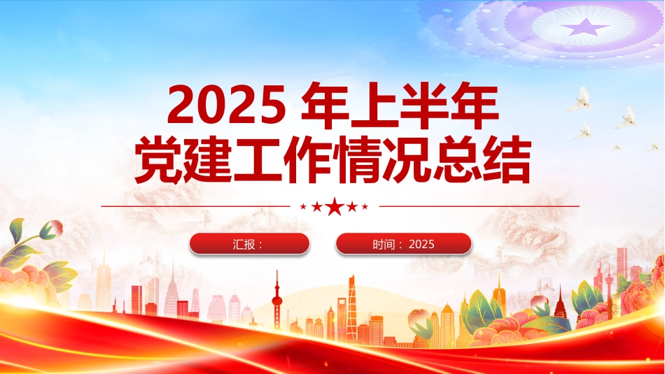 2025年上半年党建工作情况总结PPT模板_第1页