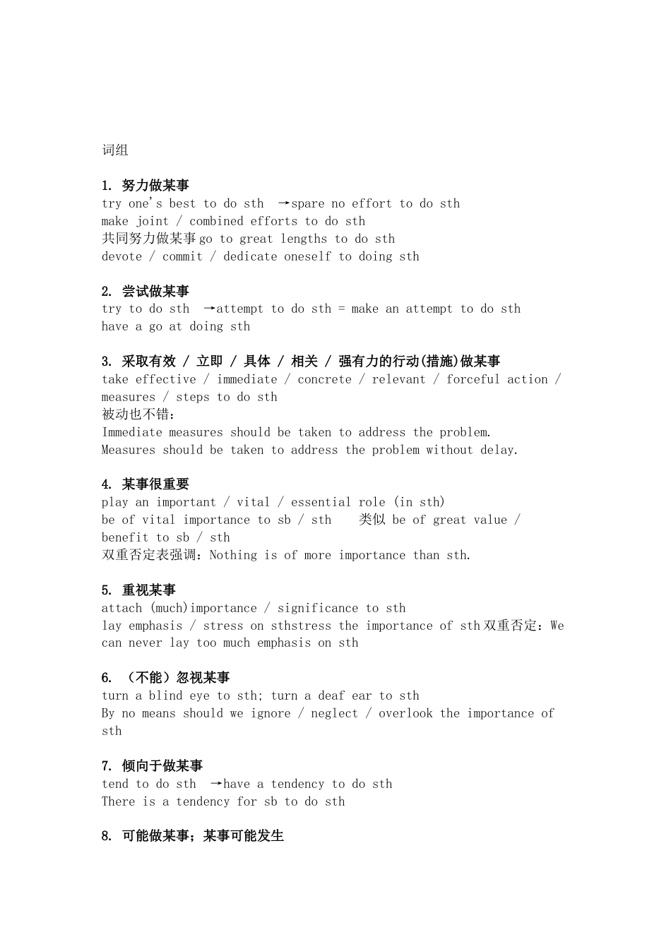 高考英语作文必备词组+句型_第1页