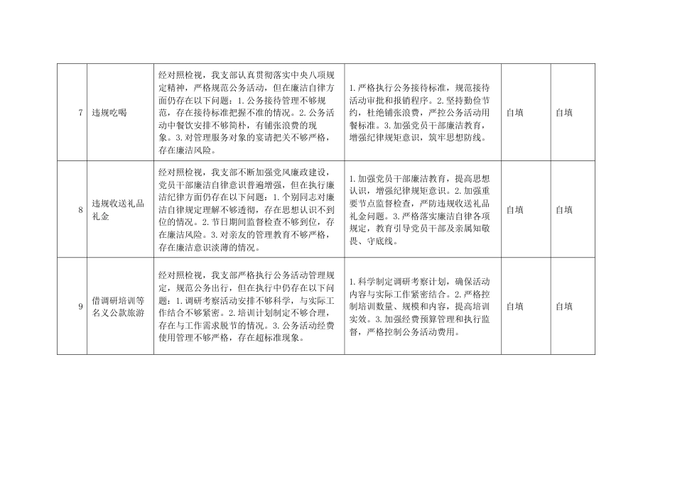 乡镇机关党支部2025年学习教育检视突出问题及整改清单（11个方面）_第3页