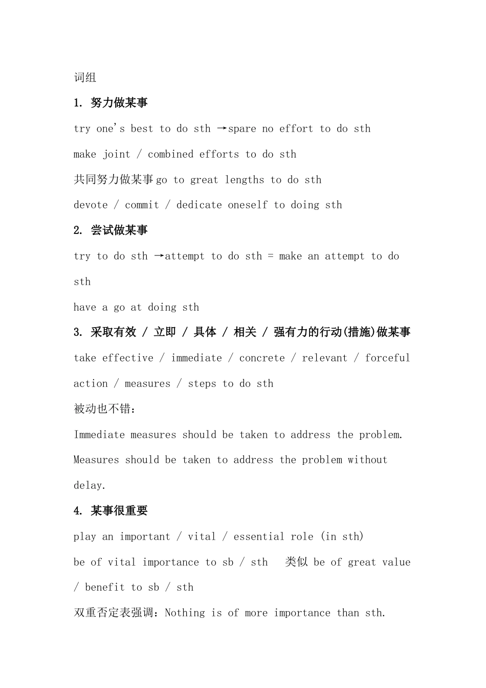 高中英语作文必备万金油词组+句型_第1页