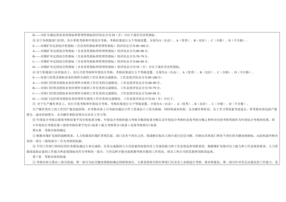 煤炭企业绩效考核制度_第3页