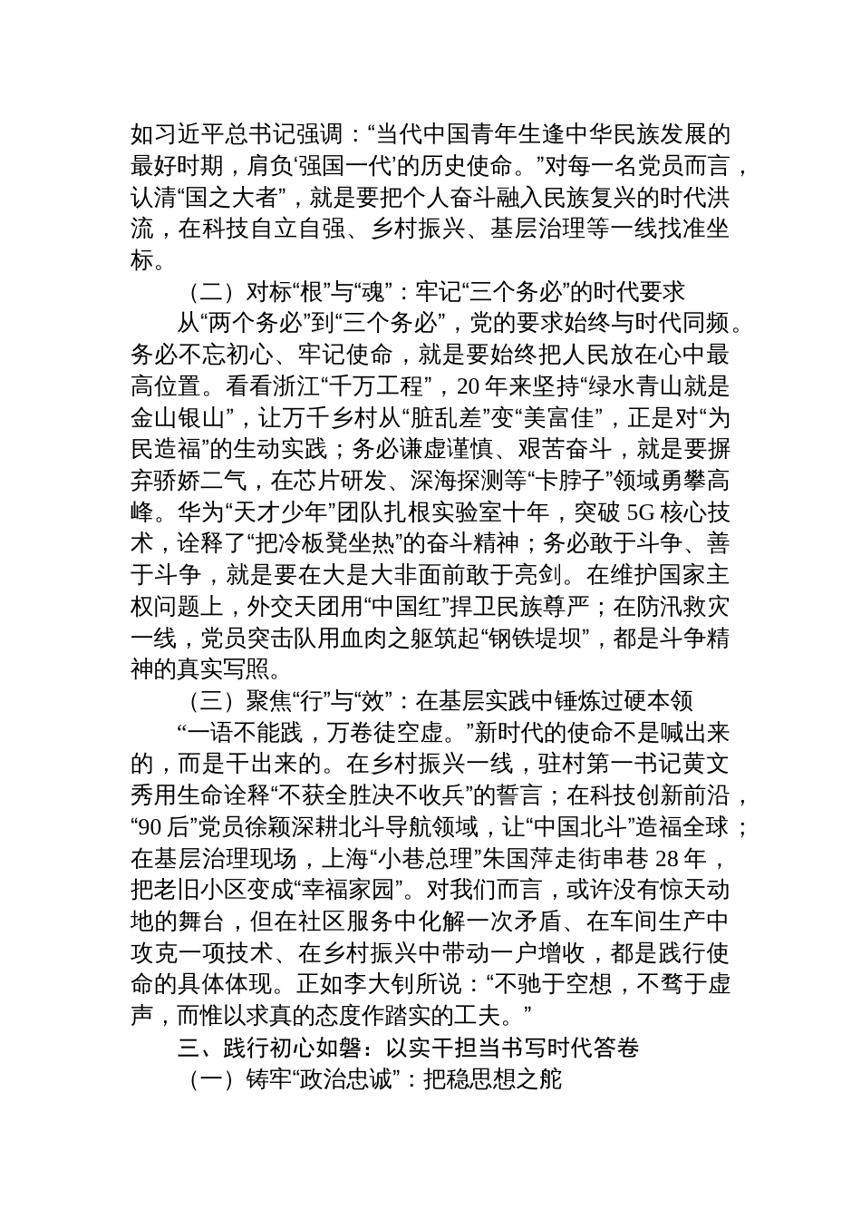 2025年七一党课讲稿：初心领航担使命实干奋进新征程_第3页