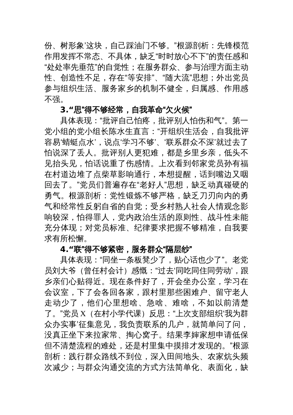 2025村党支部普通党员学习教育专题查摆问题清单与整改措施_第2页