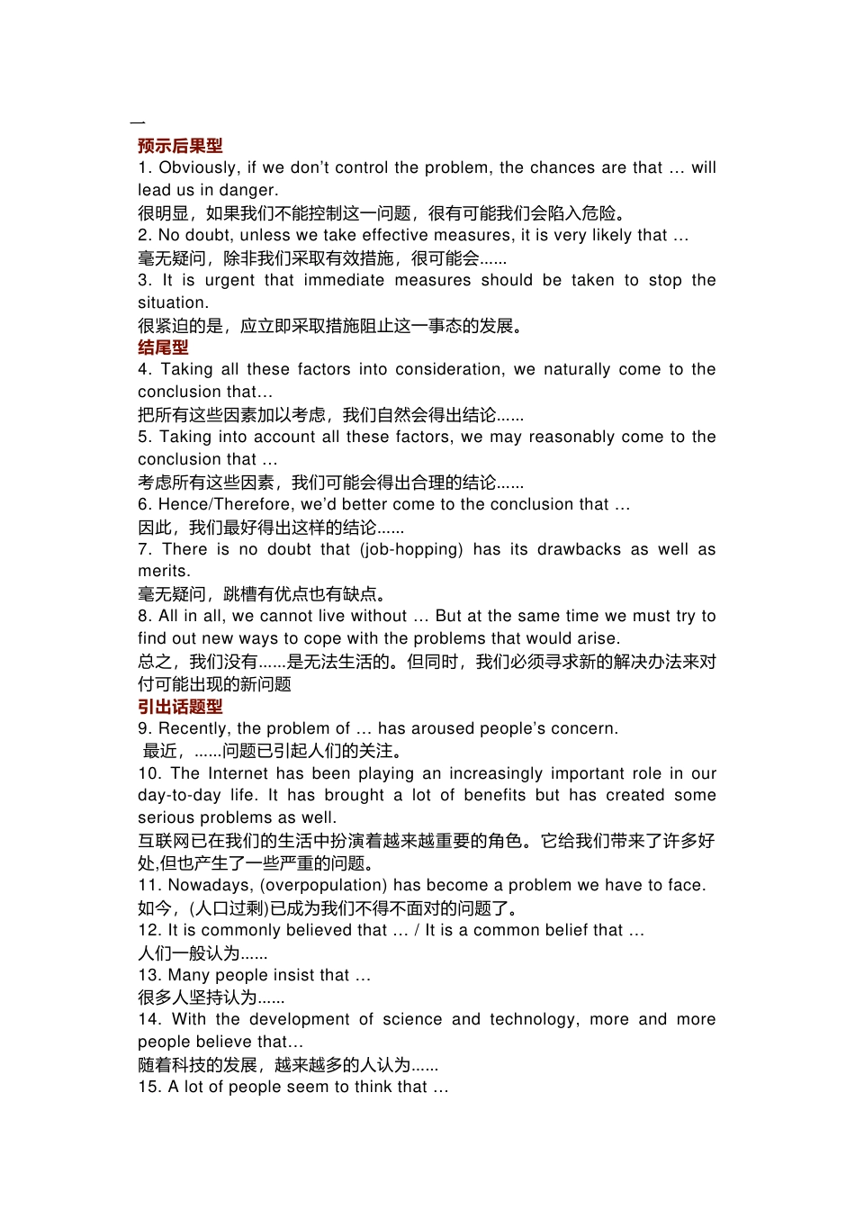 高中英文考试写作强效句式总结_第1页
