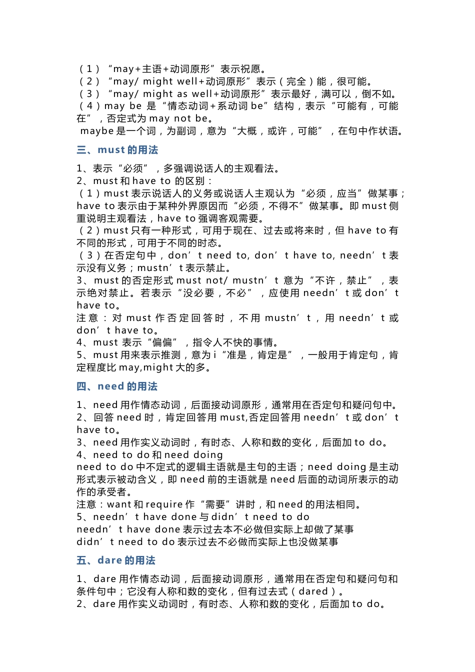 高中英语语法专题：情态动词_第2页