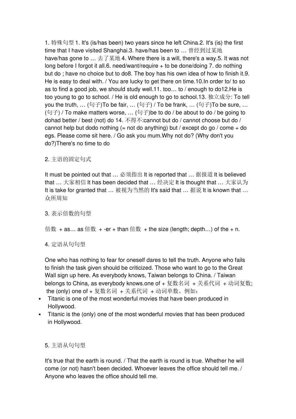 高考英语写作精选及特殊句型_第1页
