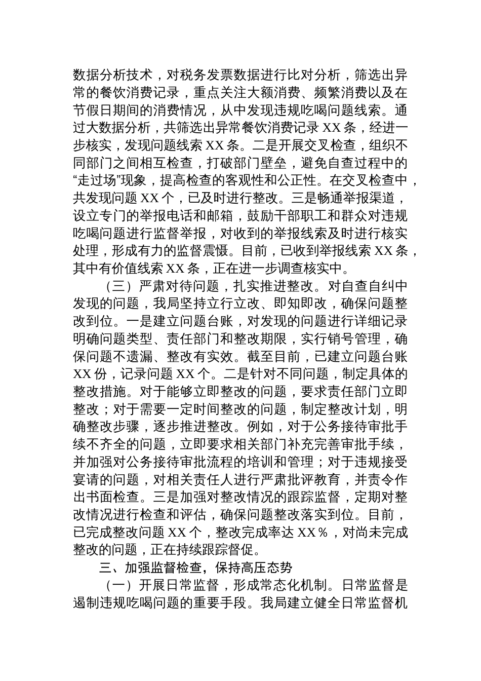 2025税务局关于违规吃喝专项整治工作进展情况汇报_第3页