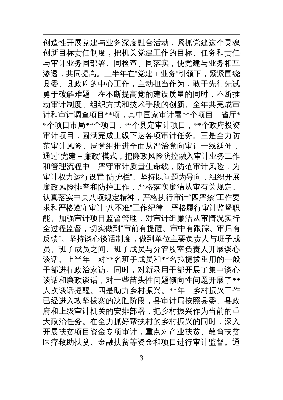 审计局2025年上半年党建工作总结报告材料_第3页