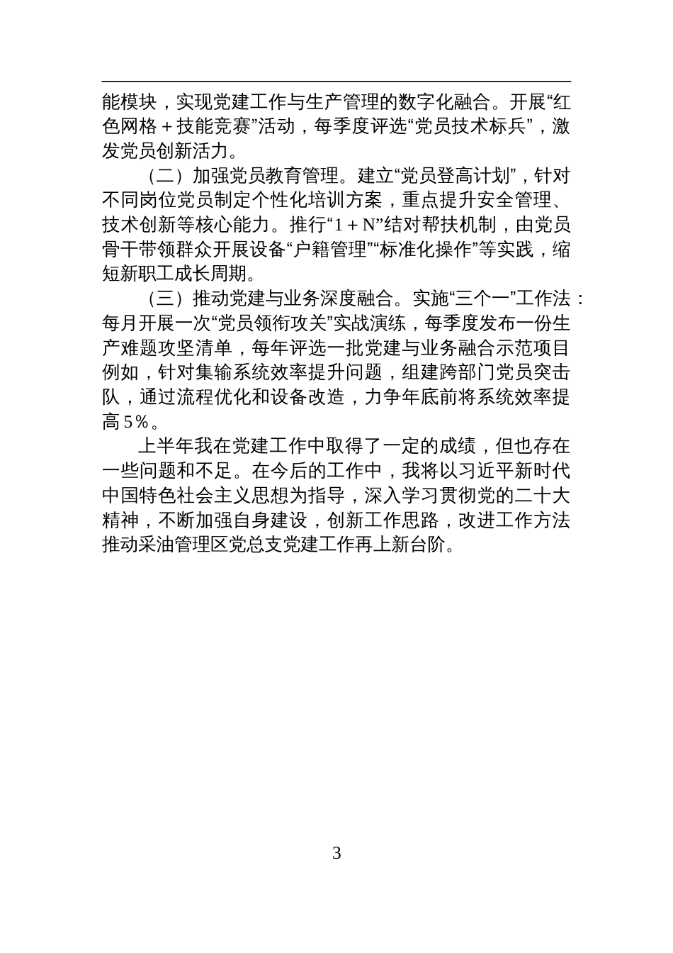 党总支书记2025年上半年述职报告材料_第3页
