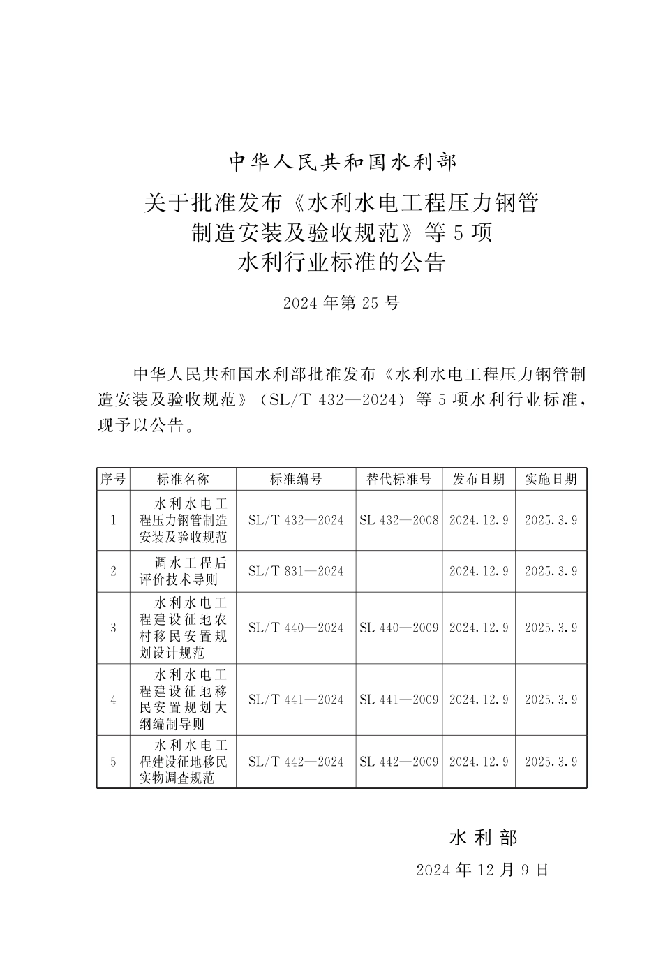 水利水电工程建设征地移民安置规划大纲编制导则（SLT 441-2024）_第2页