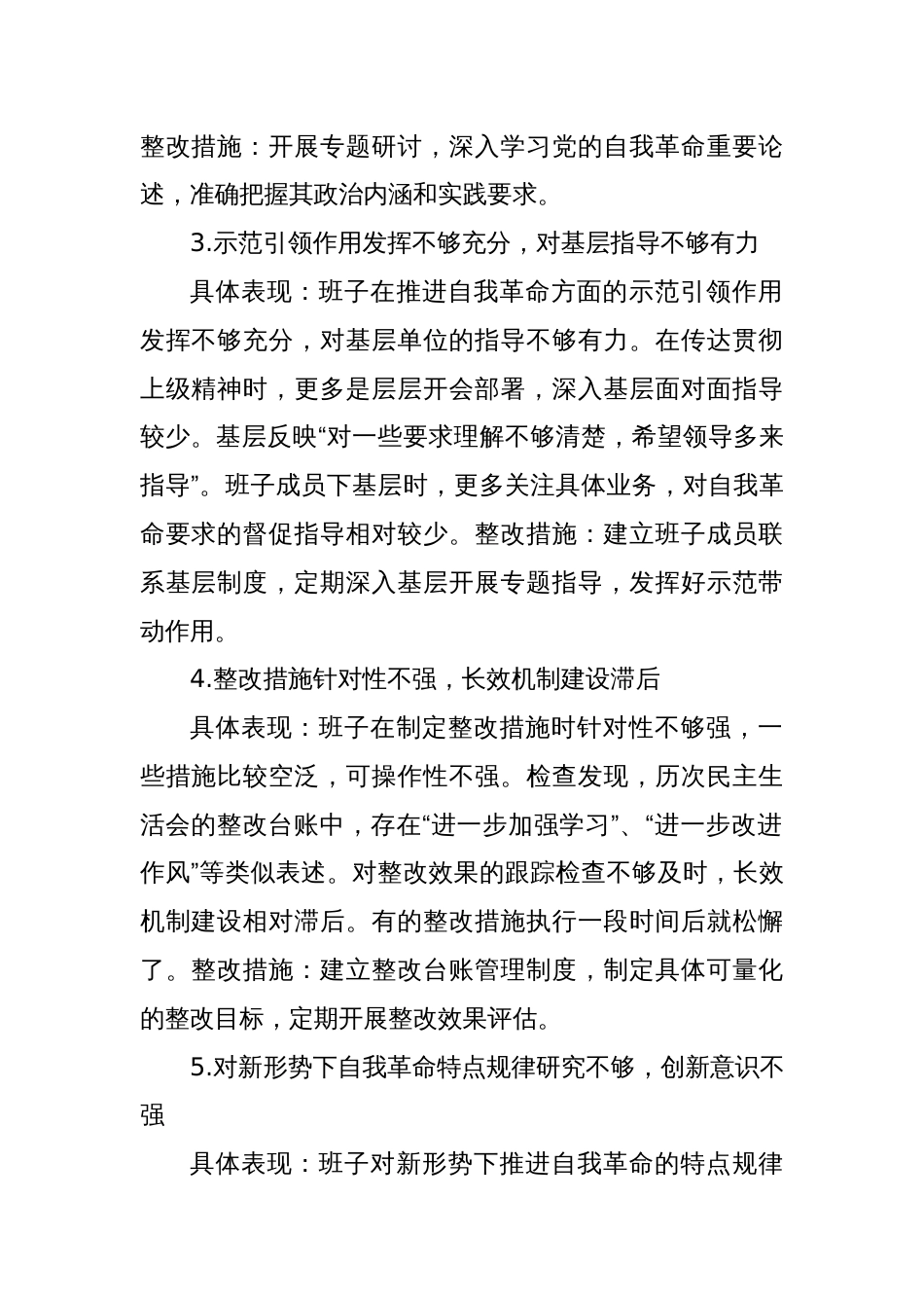 2025党委班子深入贯彻学习教育对照查摆问题具体表现整改措施清单（新增5方面）_第2页