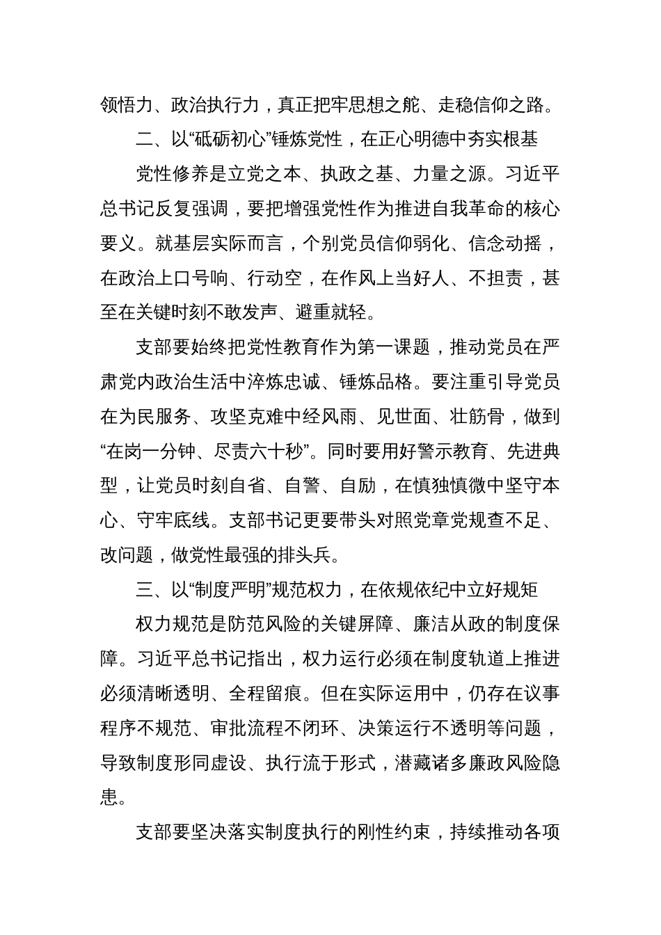 2025支部书记开展“五个进一步到位”的专题学习研讨发言材料_第2页