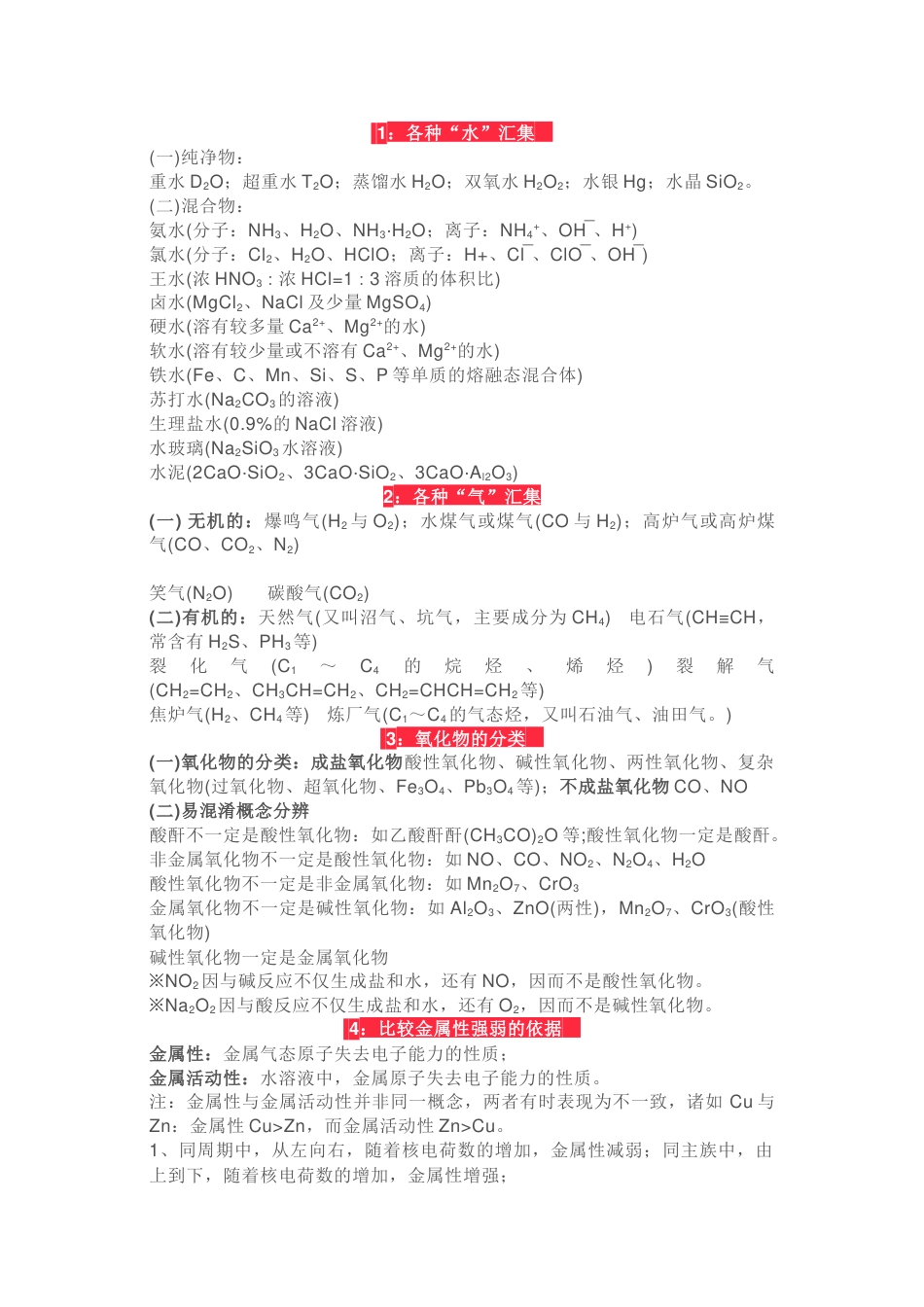 高中化学30个分类专题总结_第1页