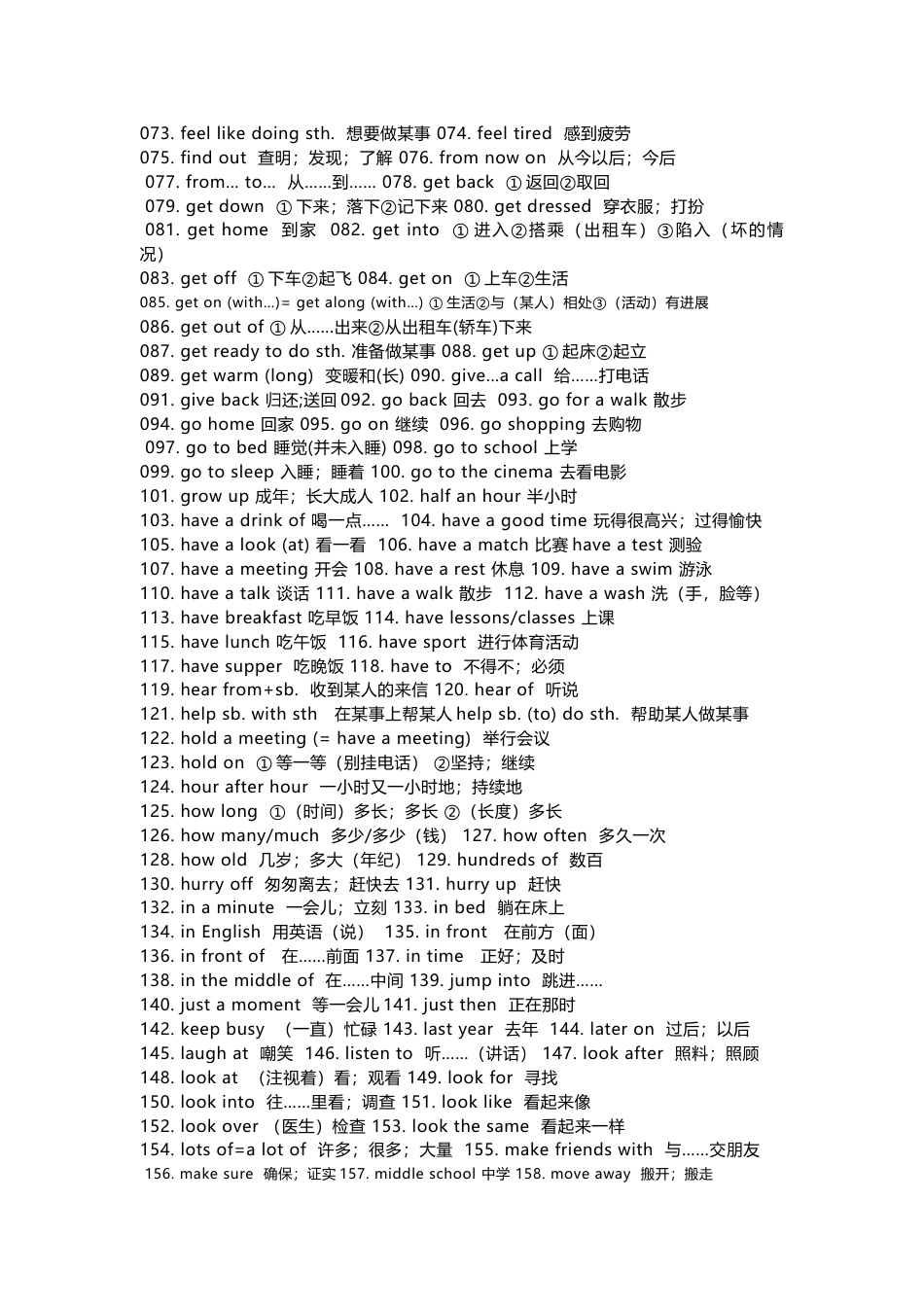 常见的218条高中英语基础短语_第2页