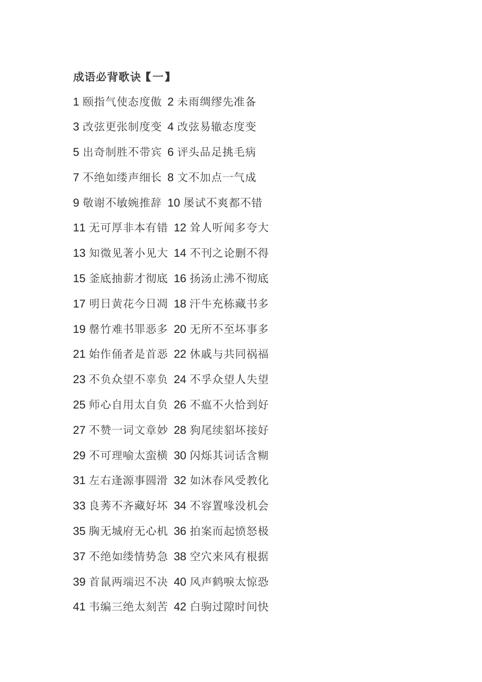 高中语文196条成语背诵歌诀_第1页