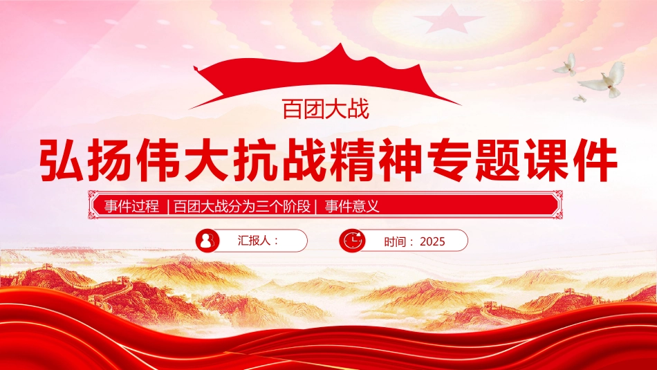 百团大战PPT弘扬伟大抗战精神专题课件（含文字稿）_第1页