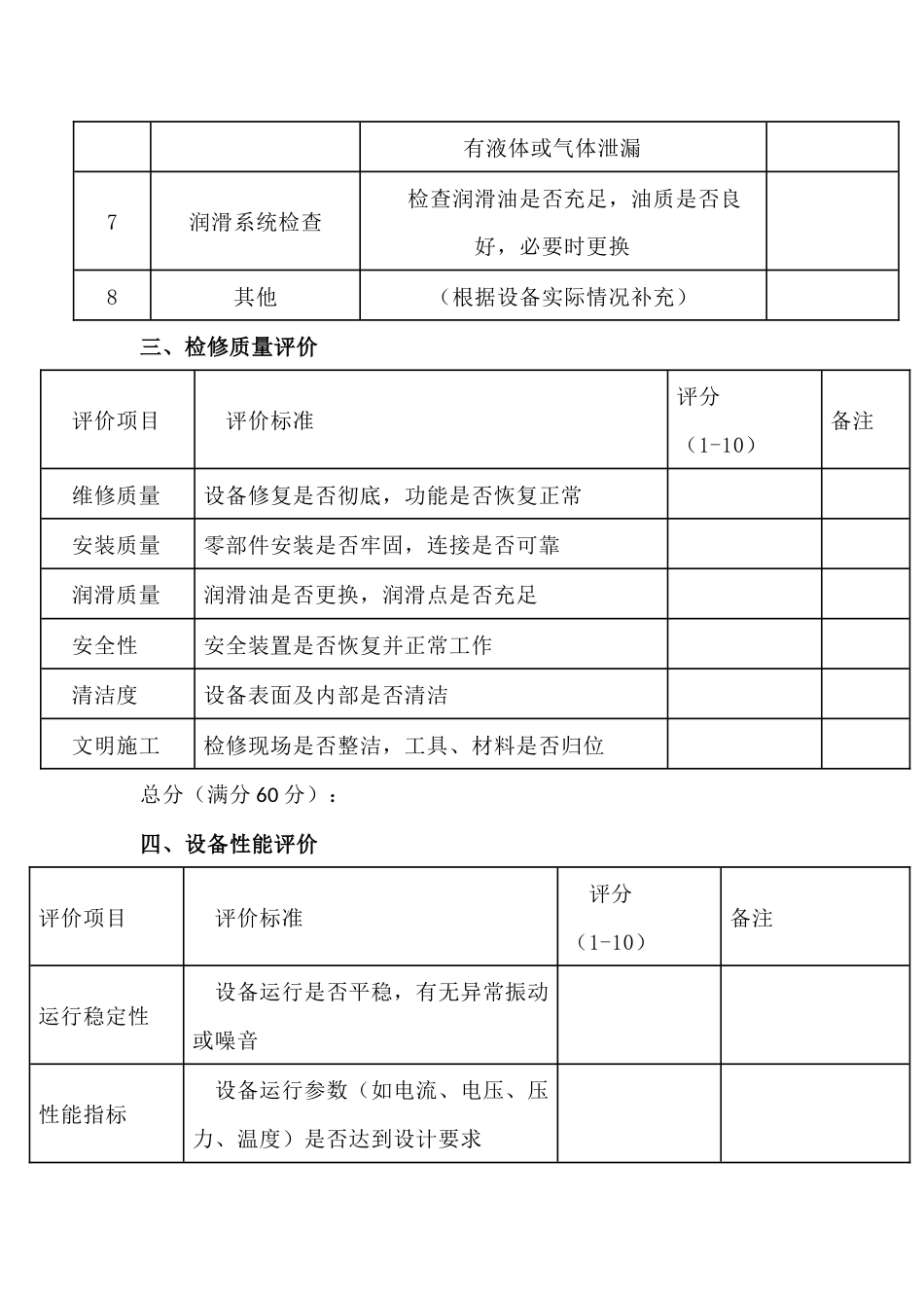 设备检修评价表_第2页
