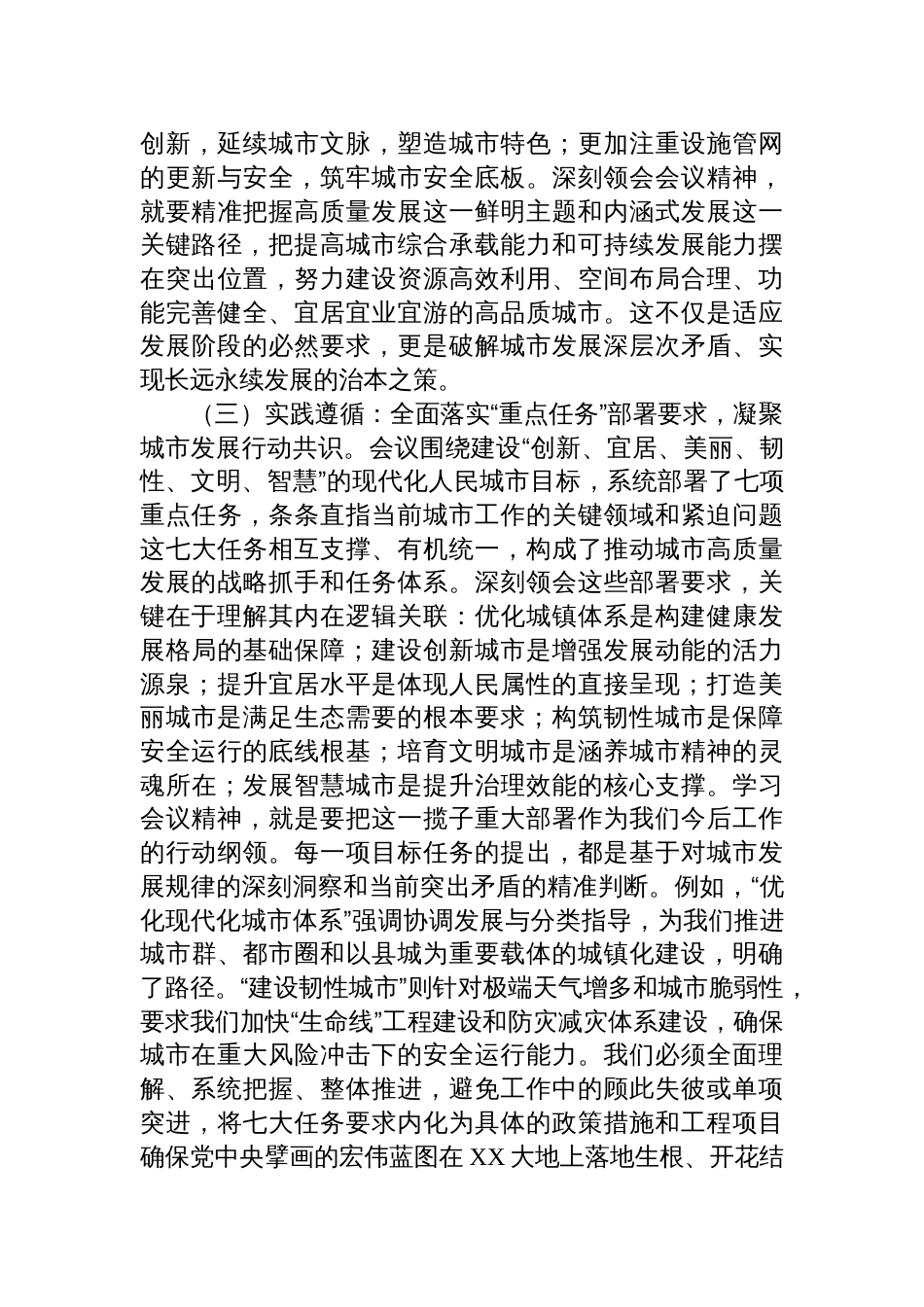 2025学习中央城市工作会议精神研讨交流发言_第3页