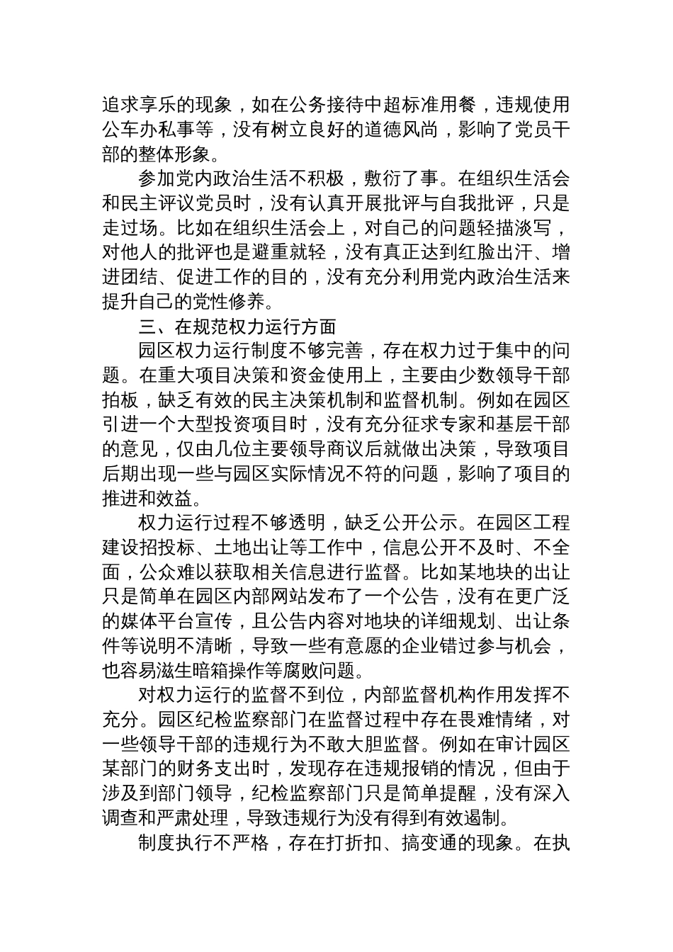2025园区对照“五个进一步到位”查摆问题清单_第3页