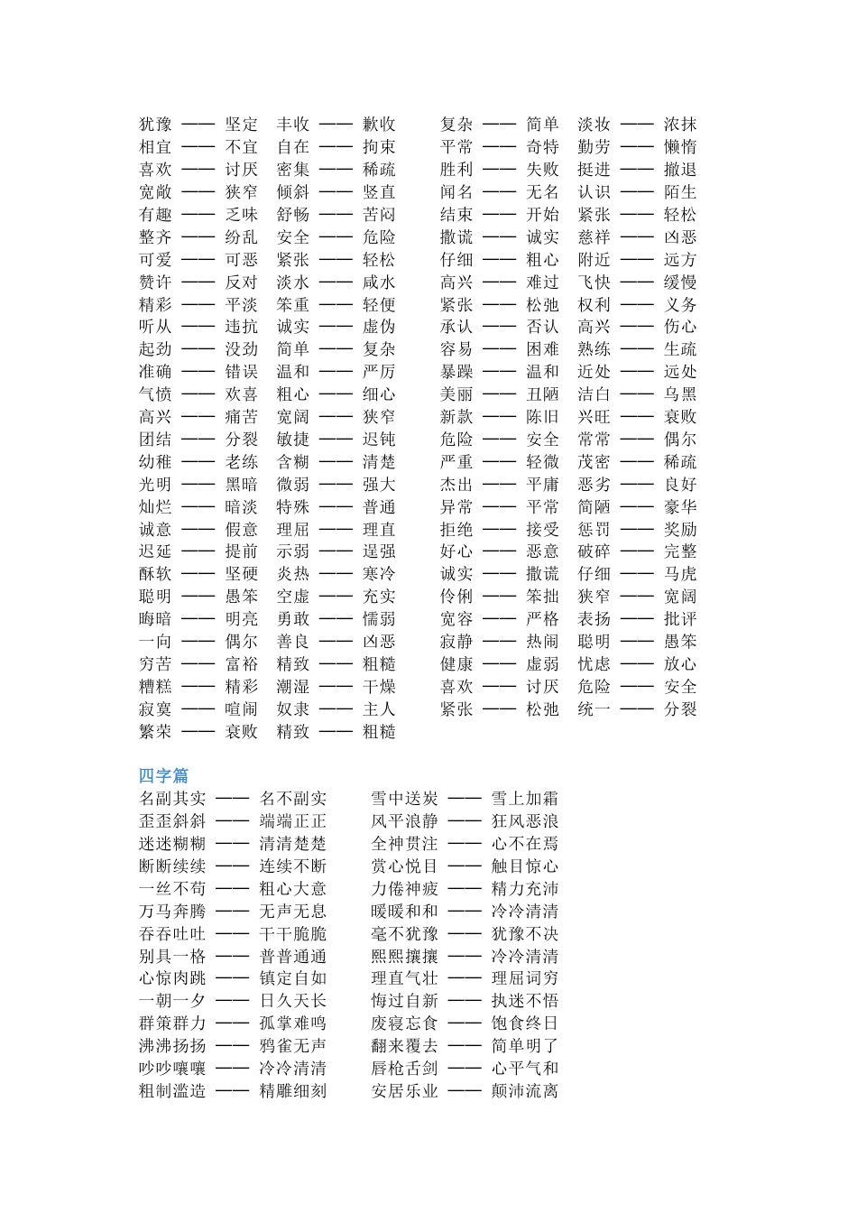 小学语文必备反义词考点总结_第2页