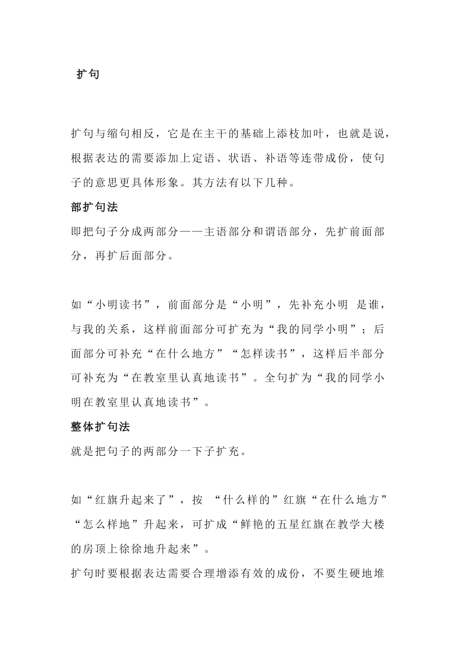 小学语文扩句的方法与练习题_第1页