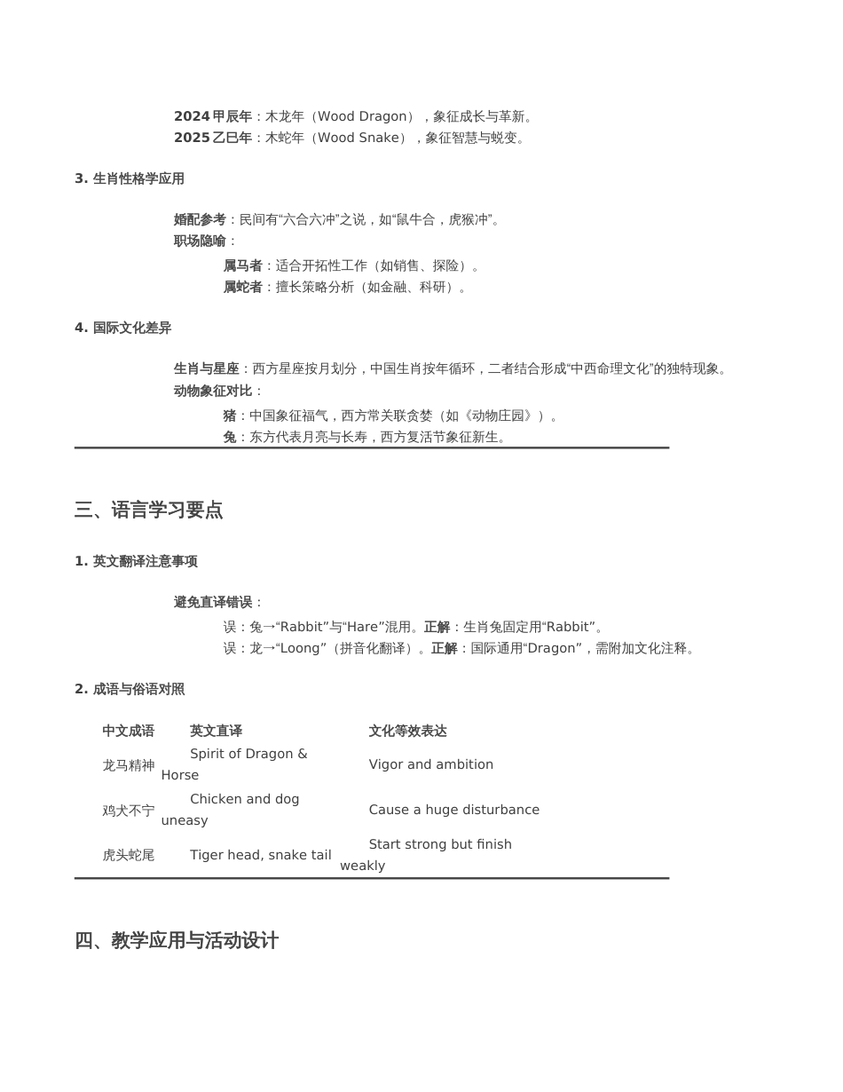 十二生肖中英文对照版_第2页