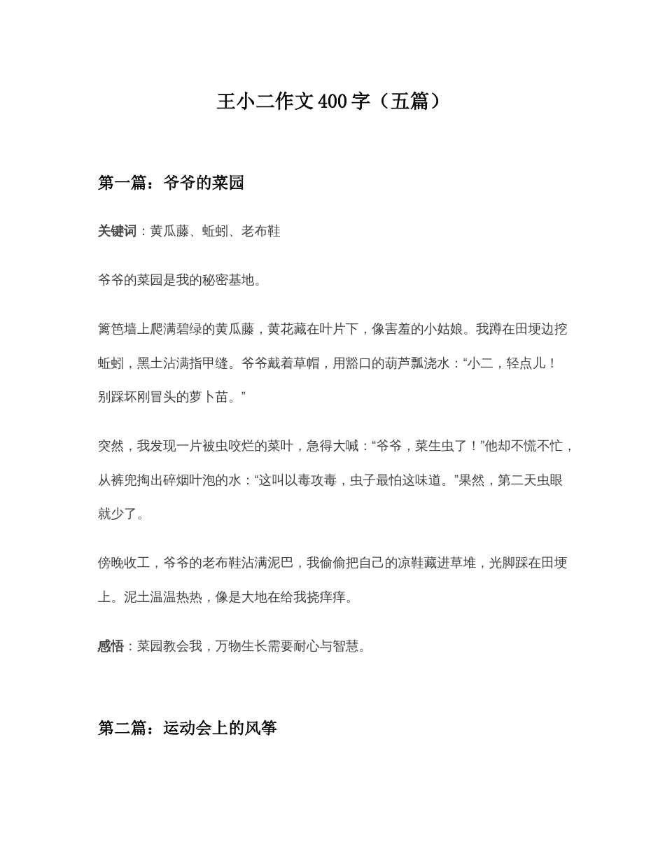 王小二作文400字_第1页