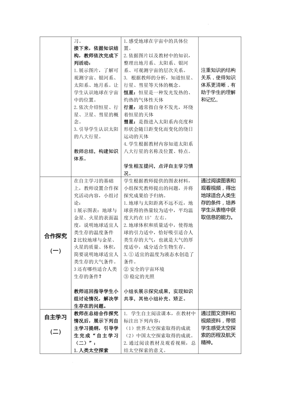 1.1地球的宇宙环境-教案七年级地理（人教版2024）_第2页
