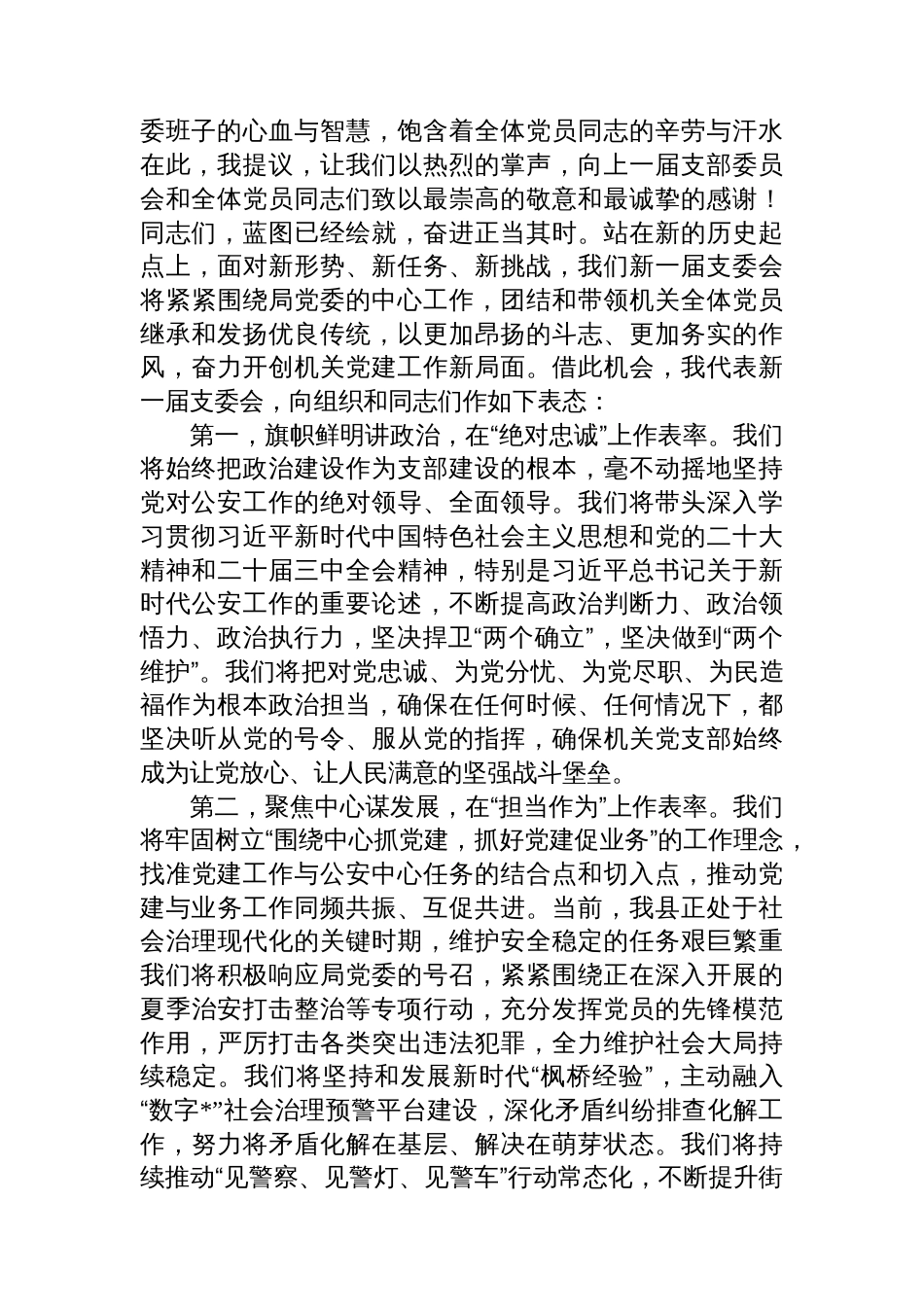 2025年党支部新选举党支部书记表态发言_第2页