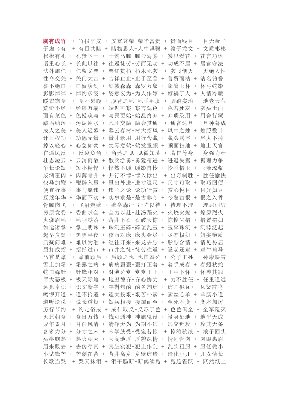 小学语文2000个成语 头尾接龙_第1页