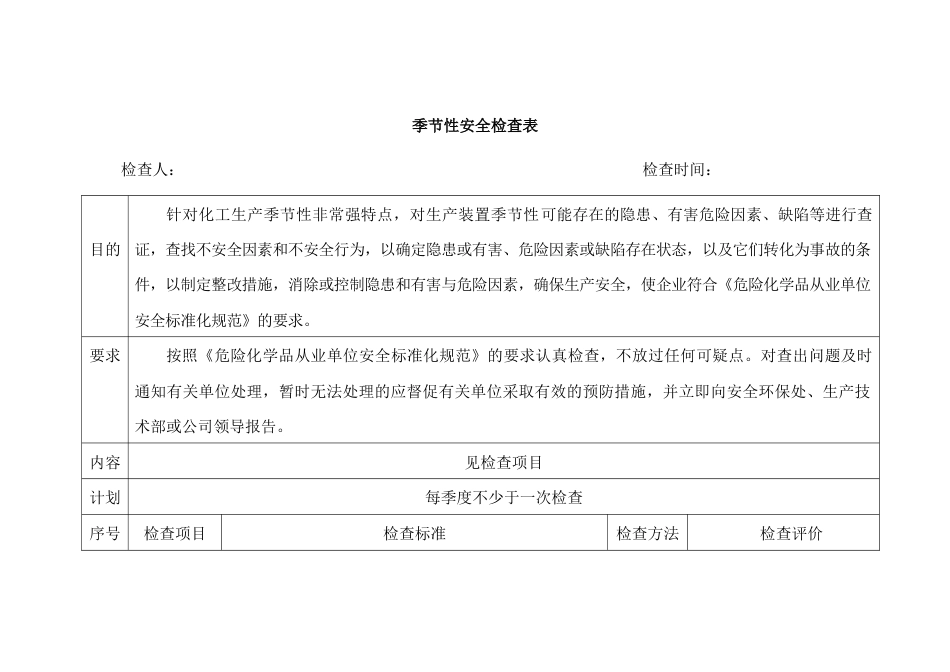 季节性安全检查表_第1页