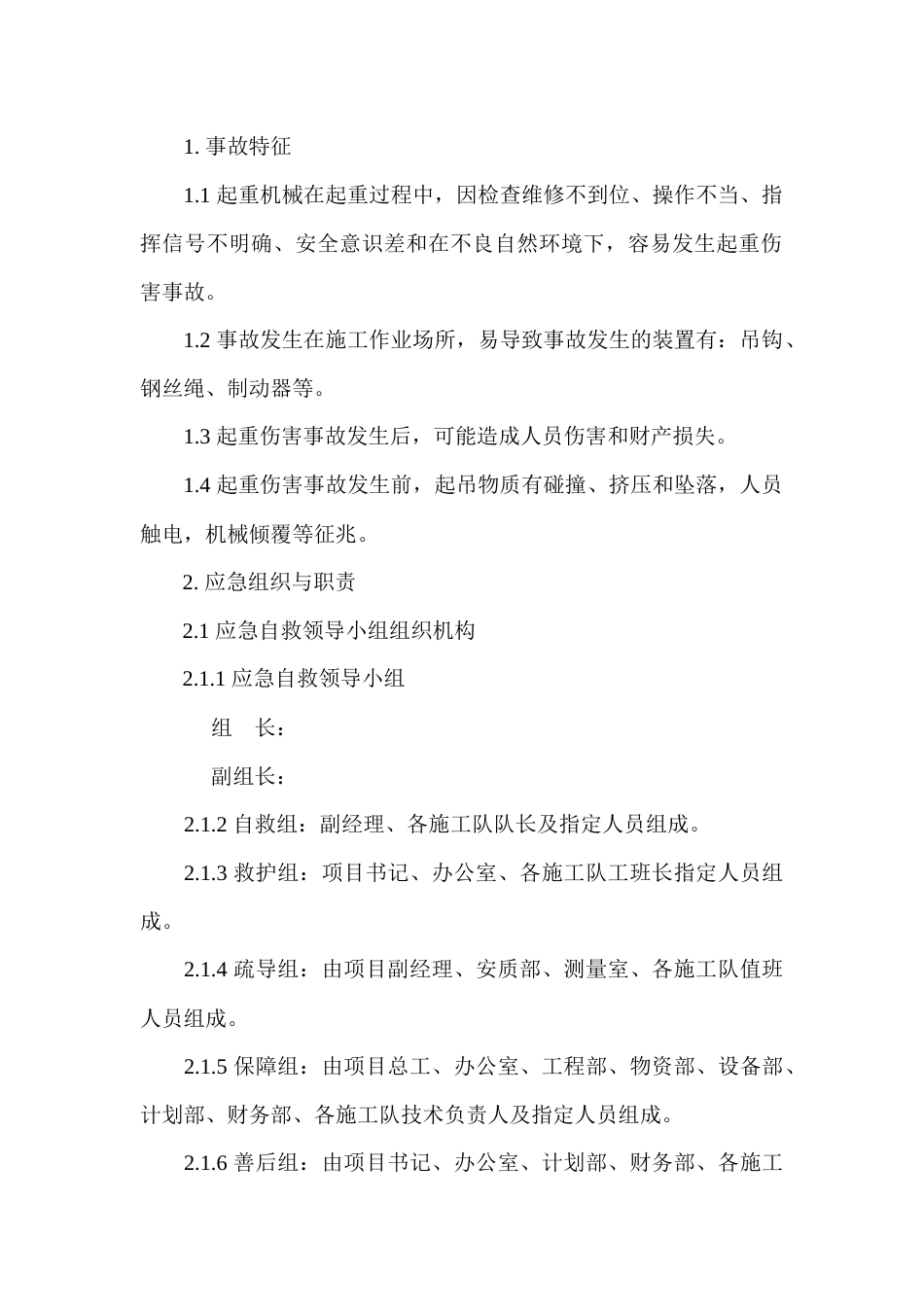 某公司起重伤害现场处置方案_第1页