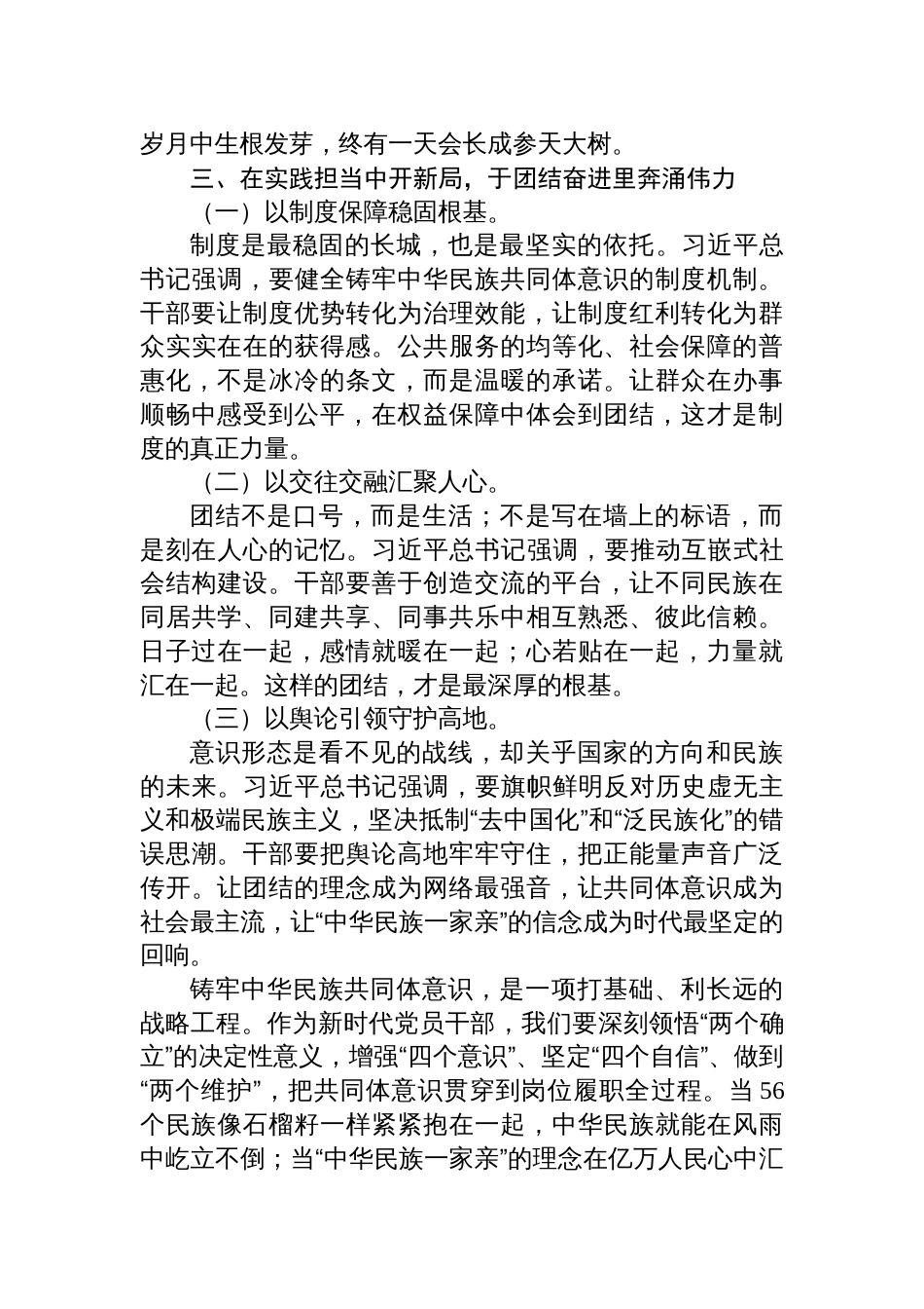 铸牢中华民族共同体意识重要论述的学习心得体会_第3页