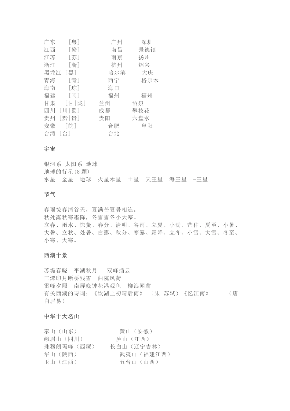 小学语文课外知识总结_第2页