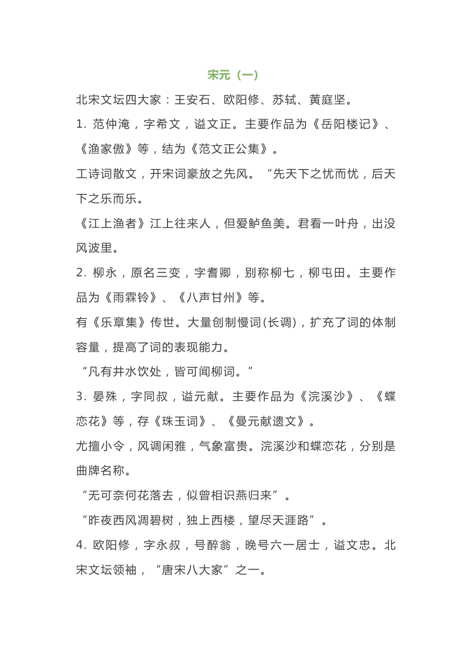 小学语文小升初必备文学常识：宋元_第1页