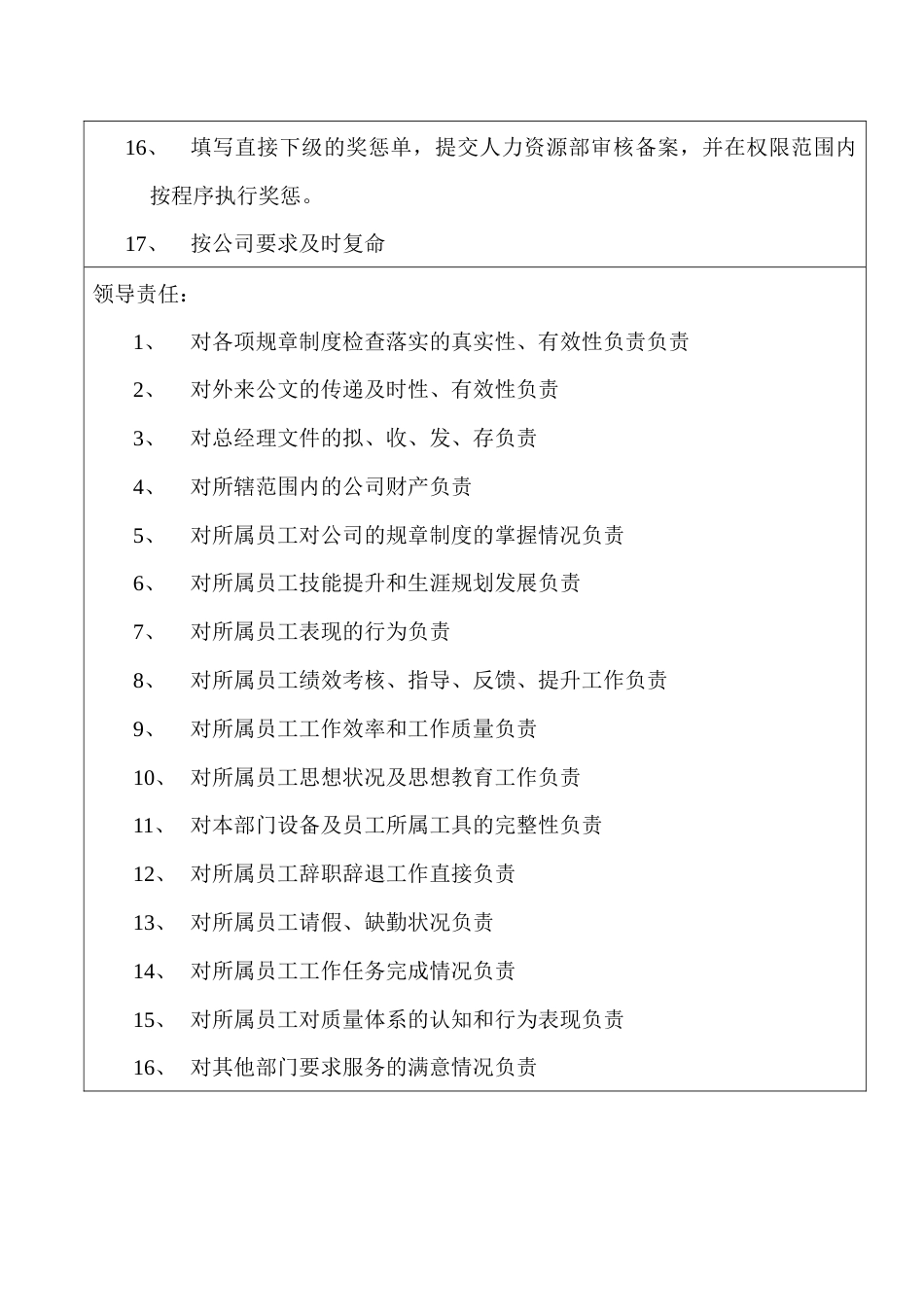 某企业事务部部长职位说明书_第2页